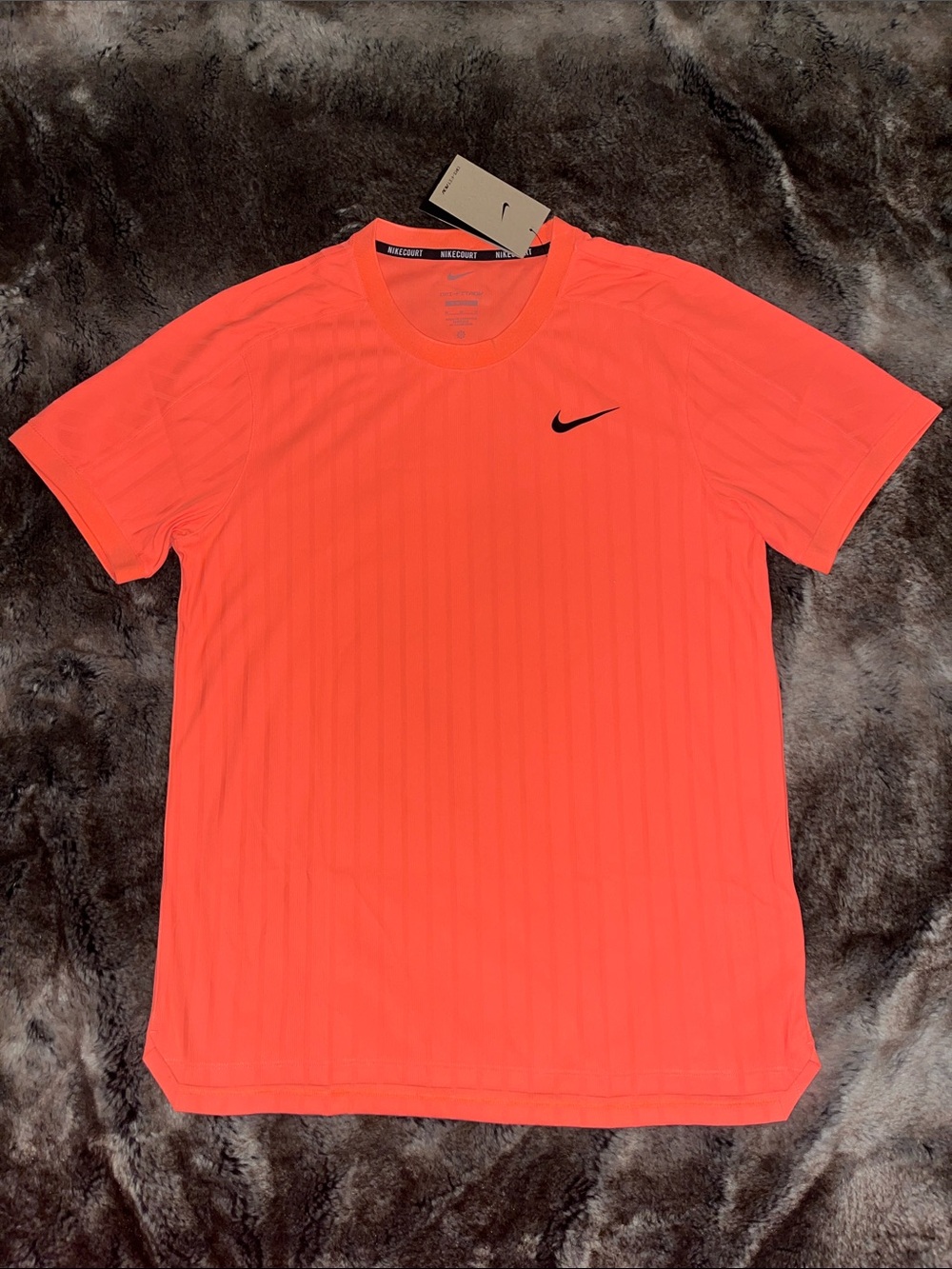 Nike Court Tennis Shirt Mens M Dri-FIT ADV Slim Fit Salmon T-Shirt NWT $90